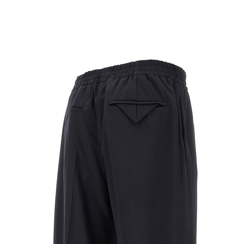 Light wool pants with elasticated waist