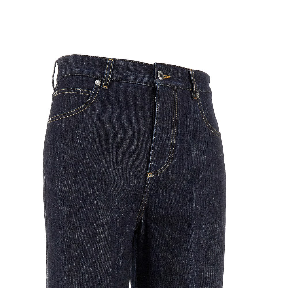 Jeans palazzo in denim indigo