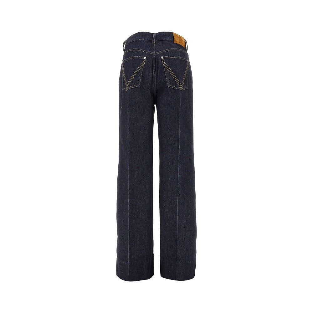 Jeans palazzo in denim indigo