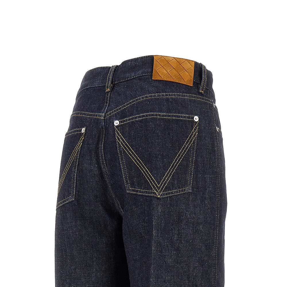 Jeans palazzo in denim indigo