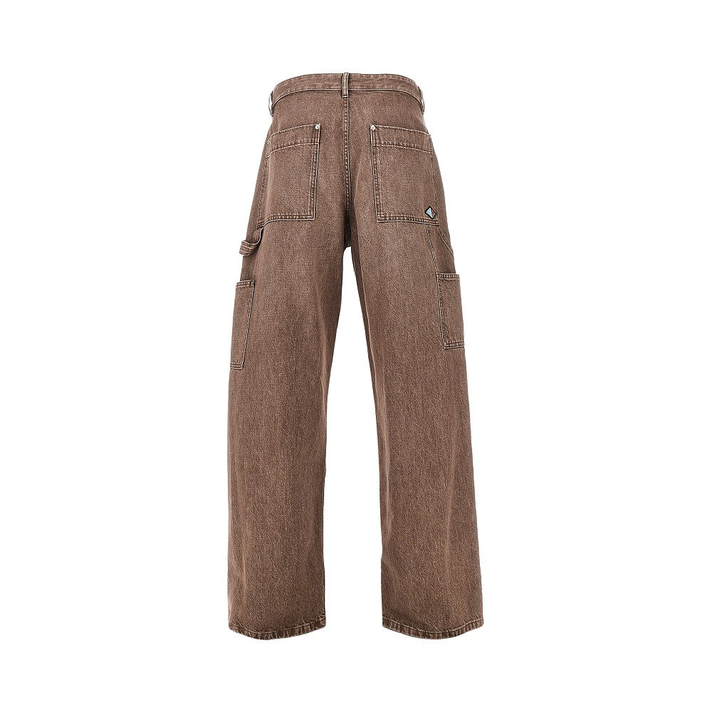 Washed denim workpants