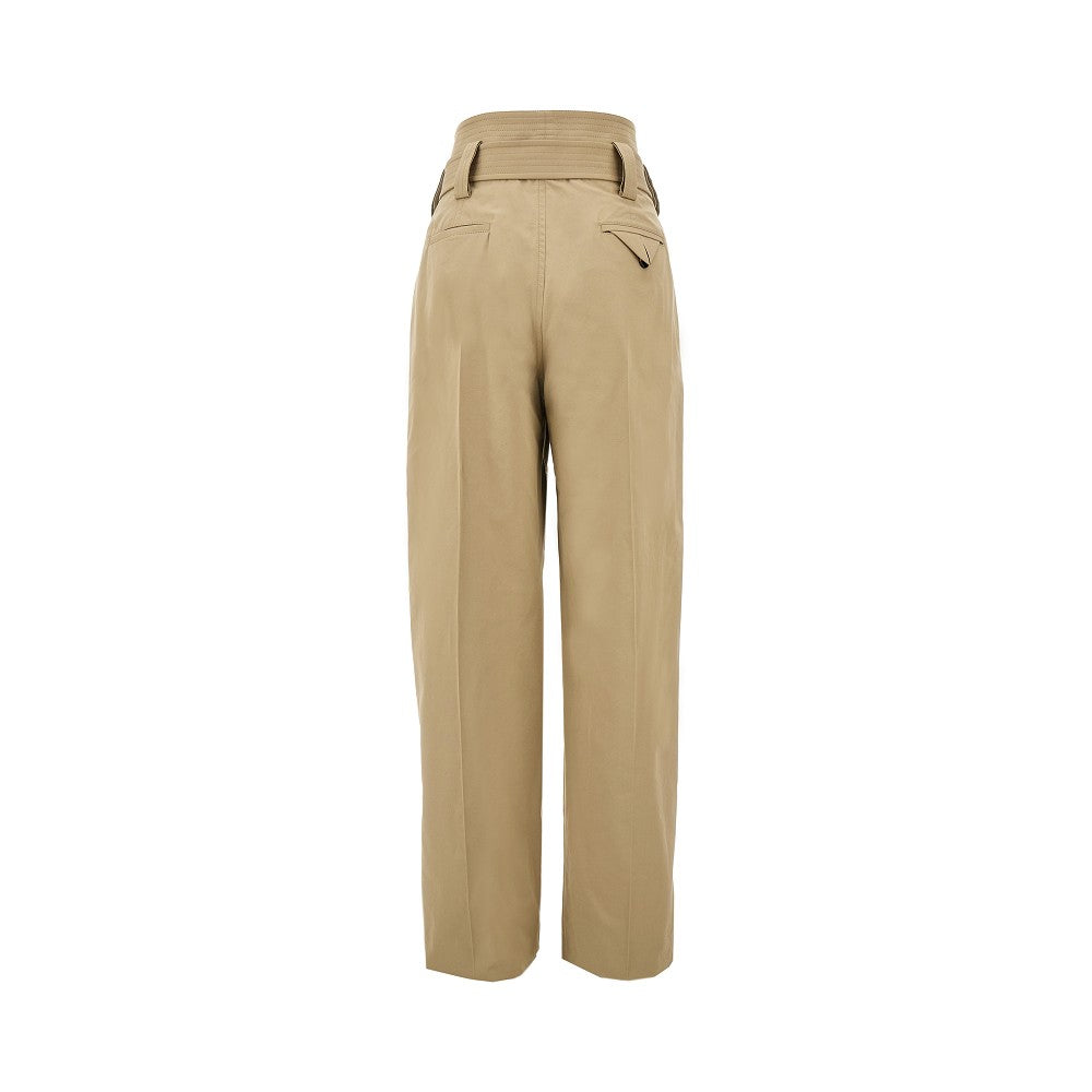 Pantalone in popeline con cintura