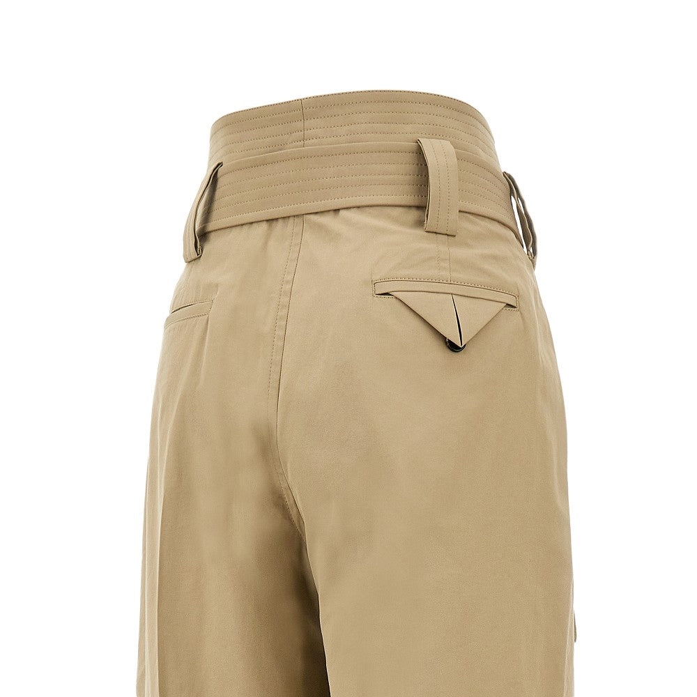 Pantalone in popeline con cintura