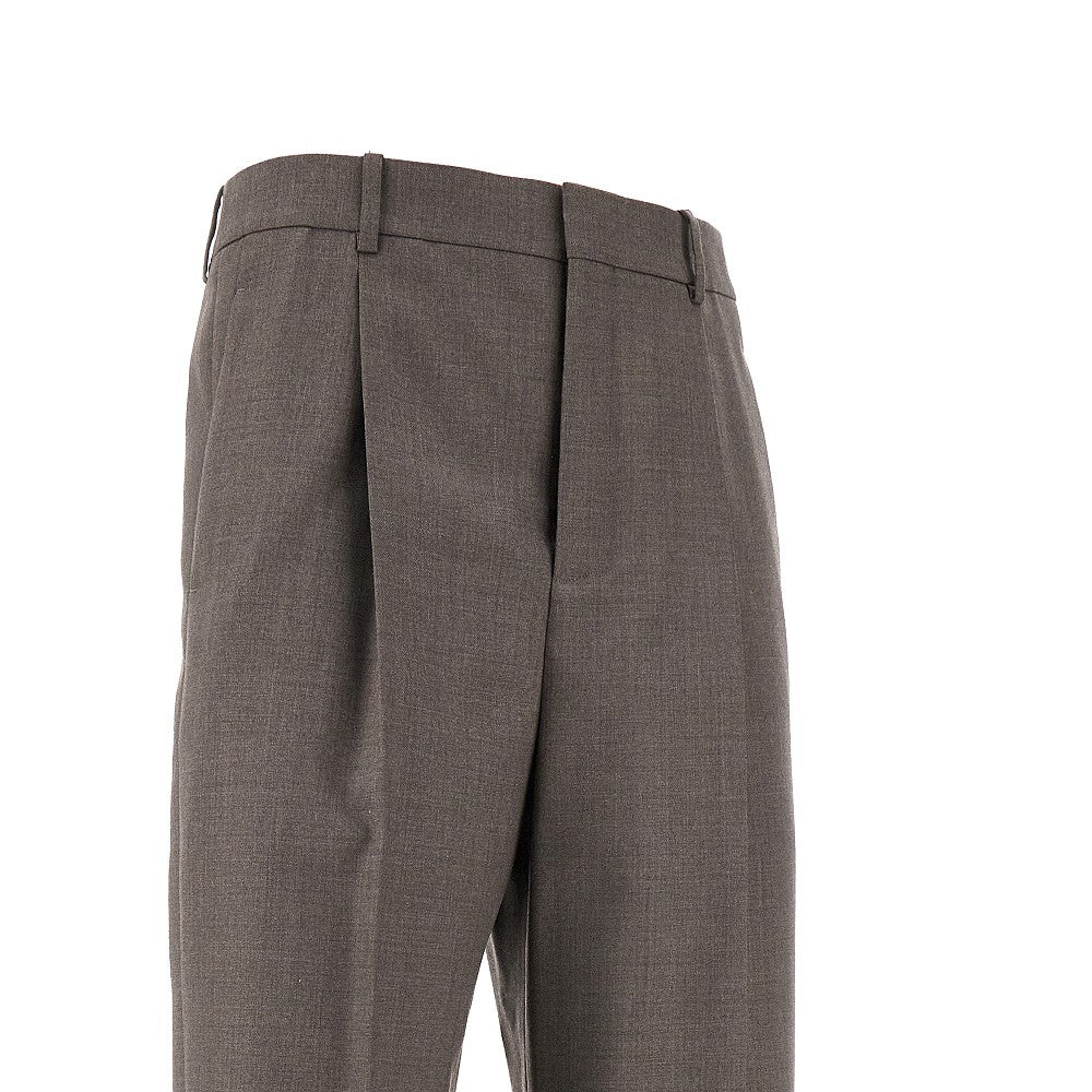 Wool chiné pants with dart