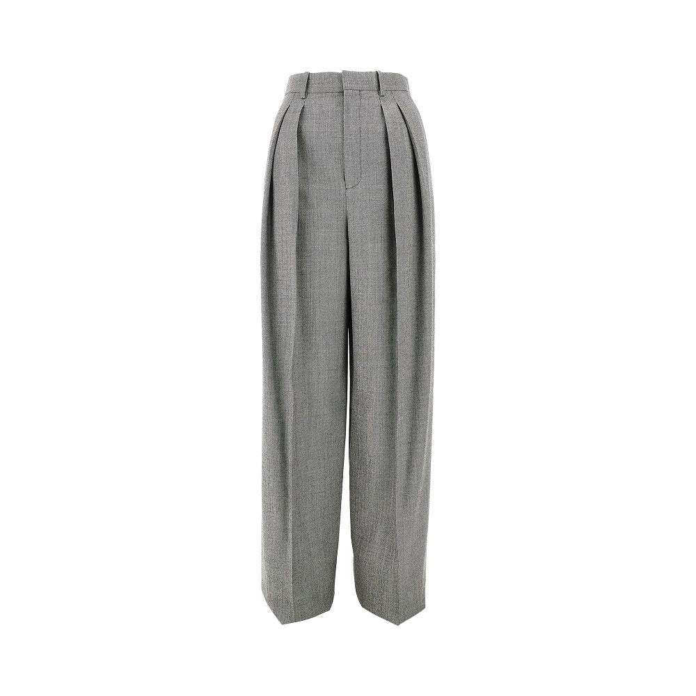 Pantalone in chiné di lana con pinces