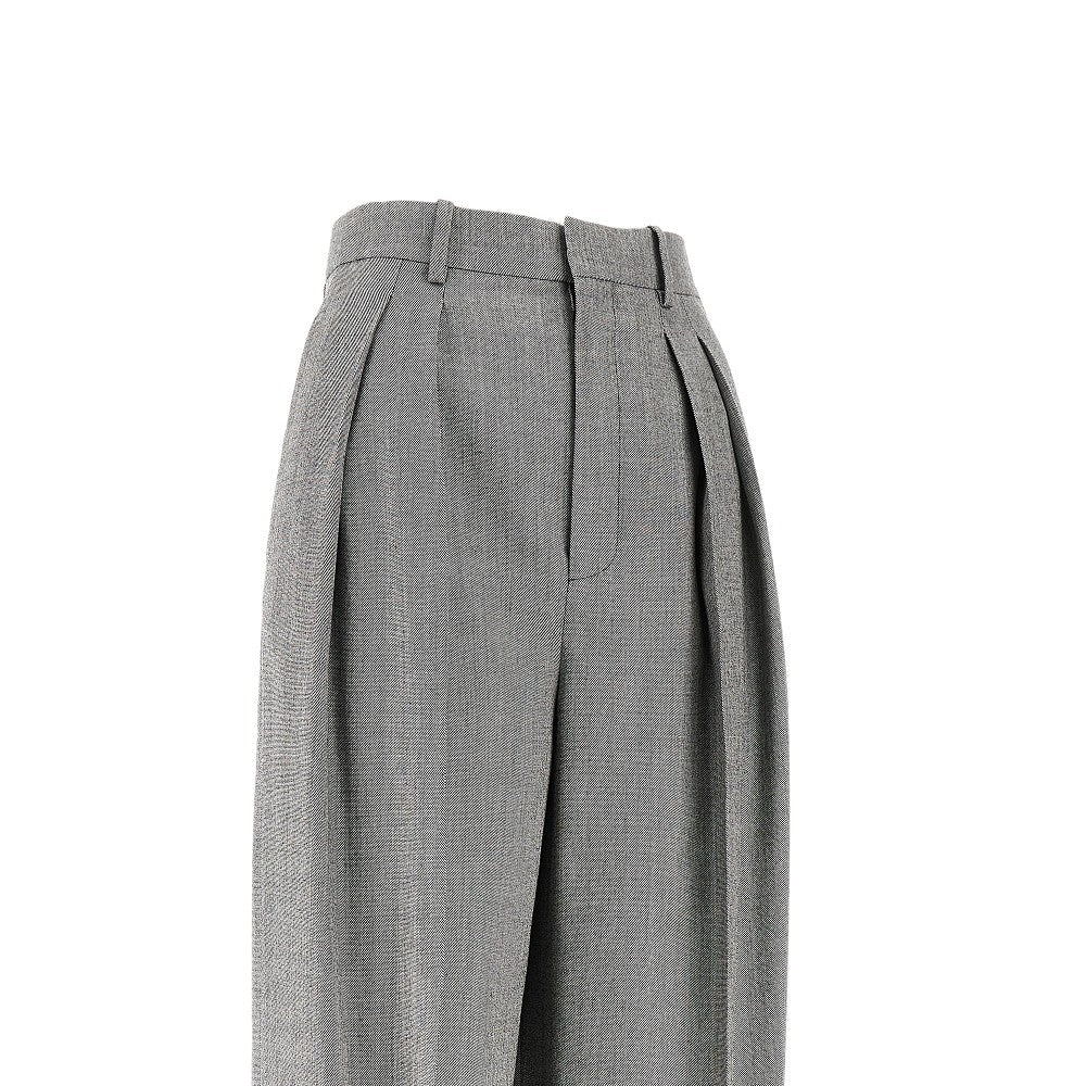 Pantalone in chiné di lana con pinces