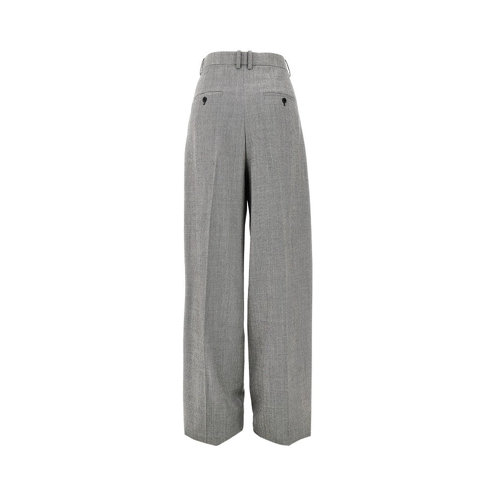 Pantalone in chiné di lana con pinces