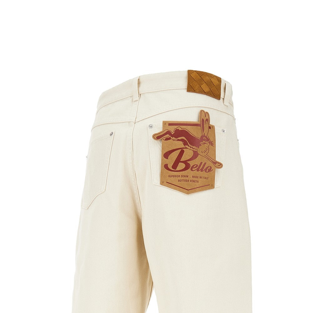 Jeans Stone Washed con risvolto