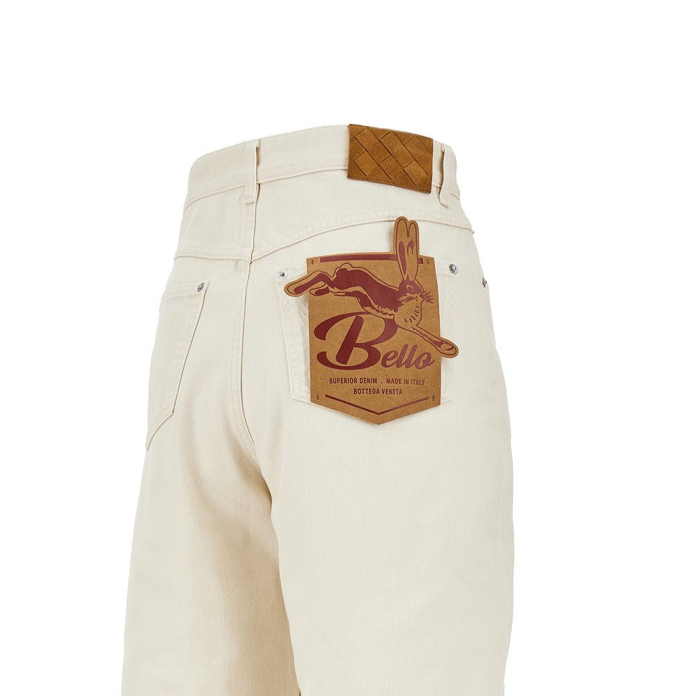 Jeans Stone Washed con risvolto
