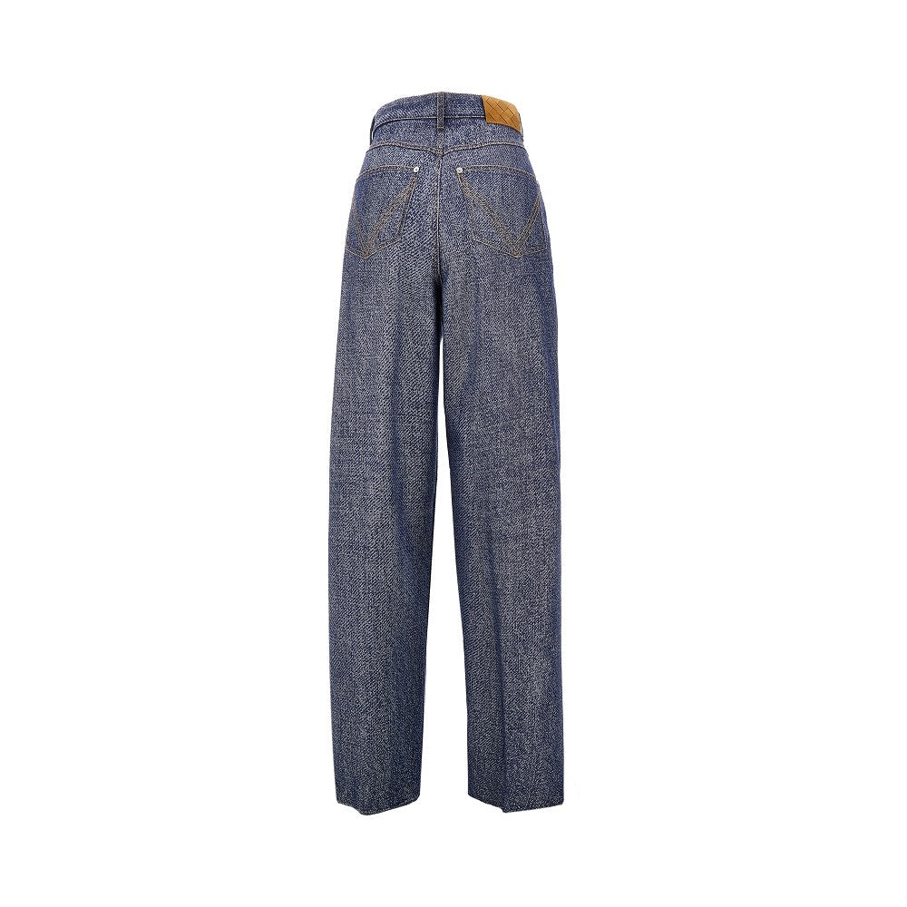 Pantalone in misto lana effetto denim