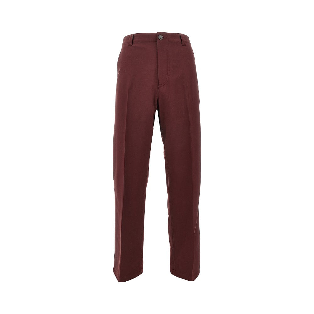 Gabardine pants with logo embroidery