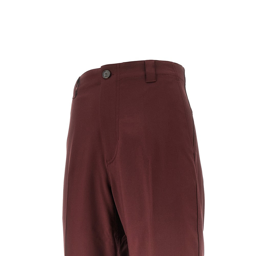 Gabardine pants with logo embroidery