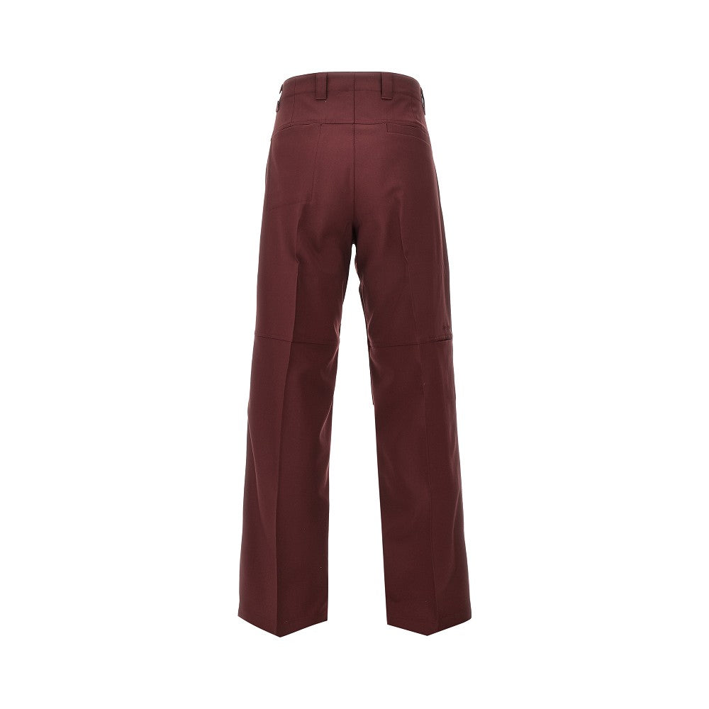 Gabardine pants with logo embroidery