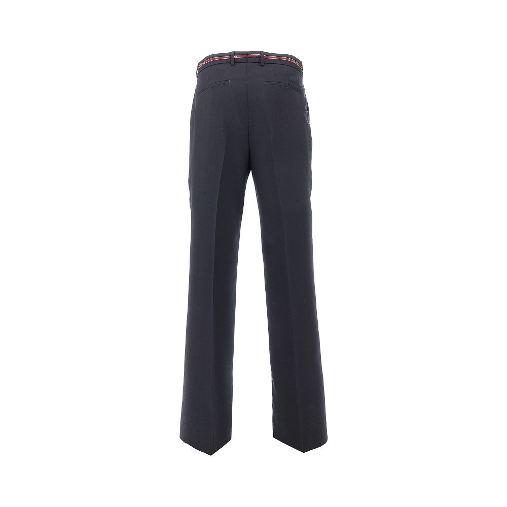 Wool pants with waist selvage detail