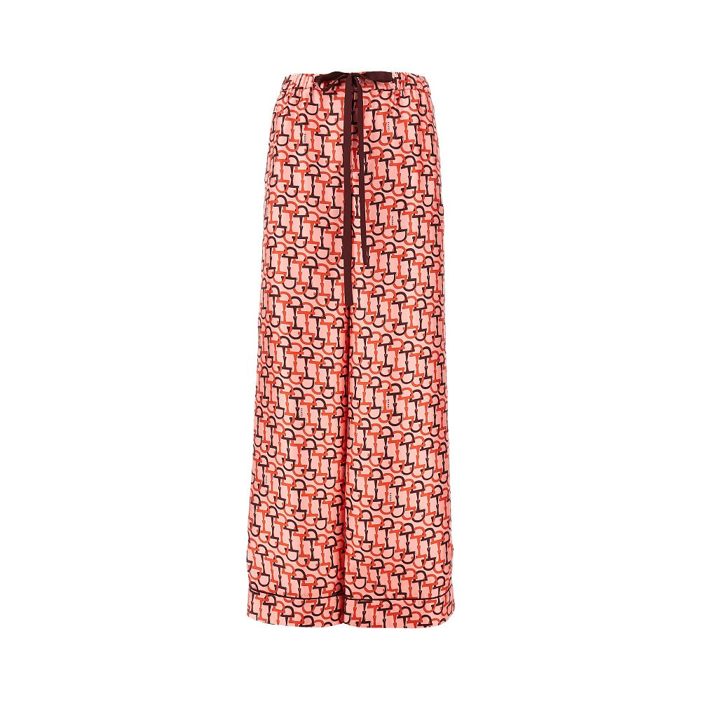 Pantalone in seta stampato