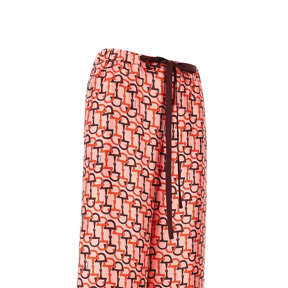 Pantalone in seta stampato