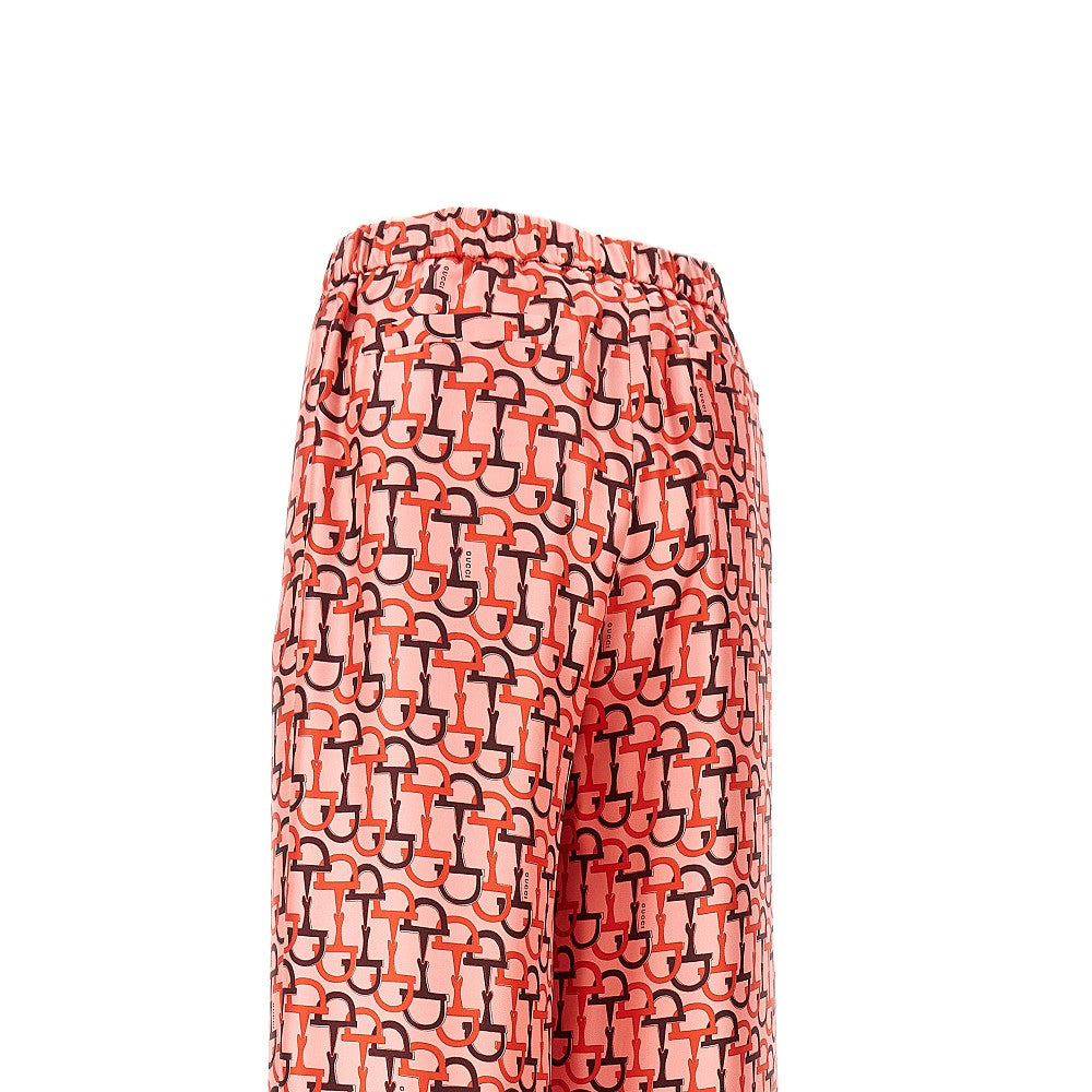 Pantalone in seta stampato