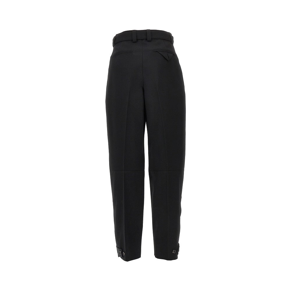 Pantalone in compact wool con cintura