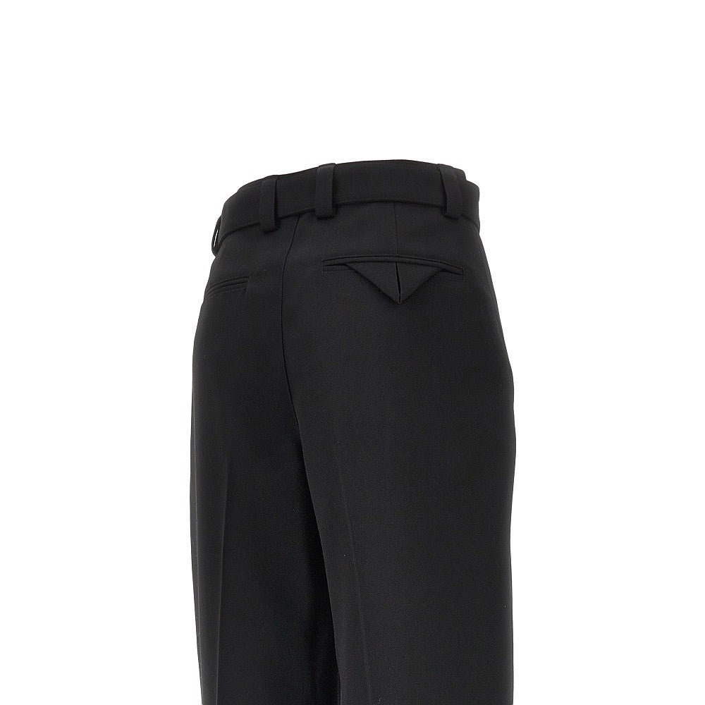 Pantalone in compact wool con cintura