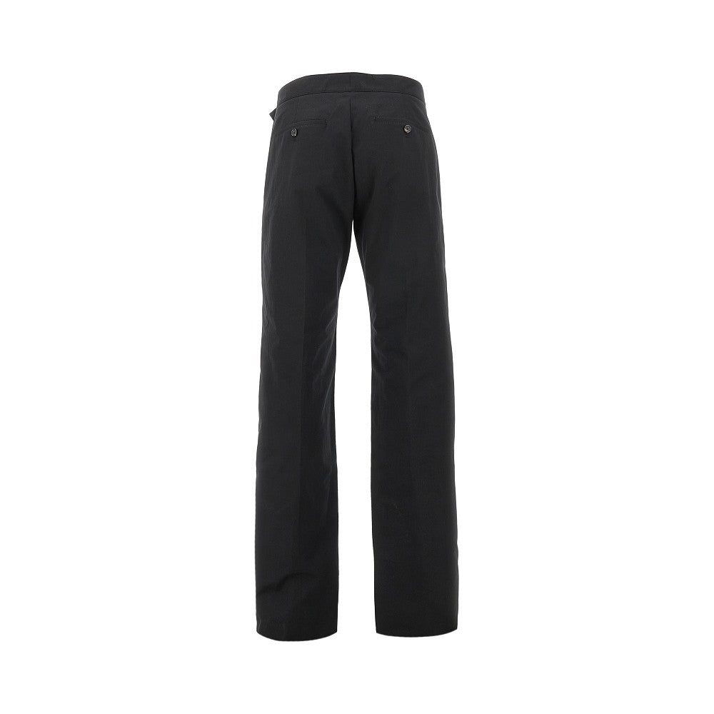 Cotton-blend pants with T-buckle belt