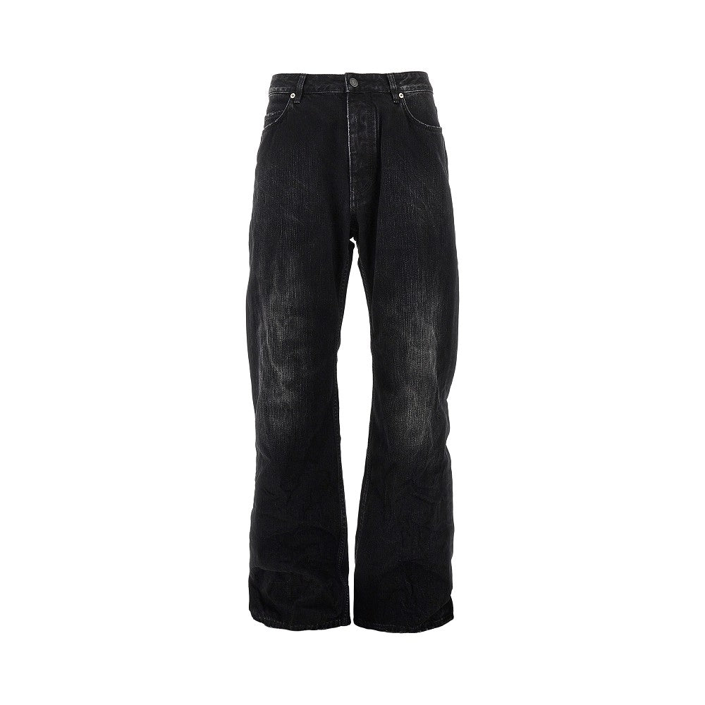 Distressed effect destructured jeans