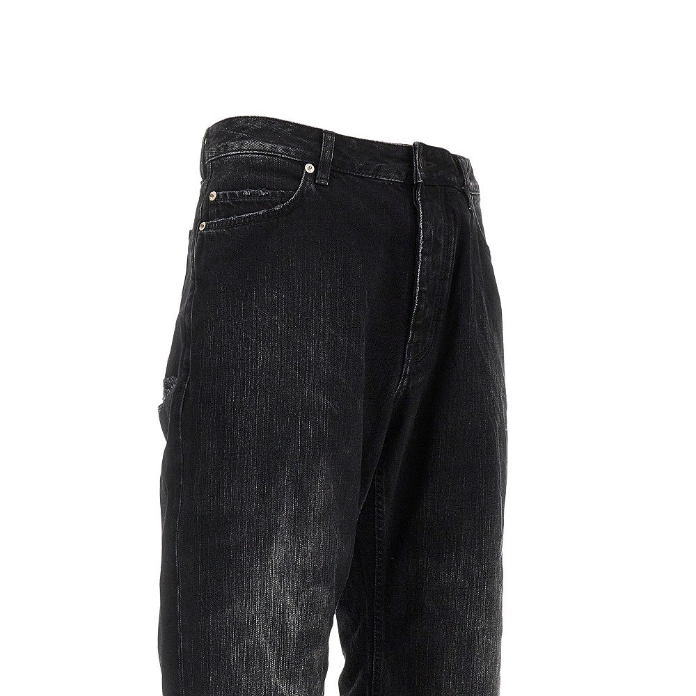 Distressed effect destructured jeans