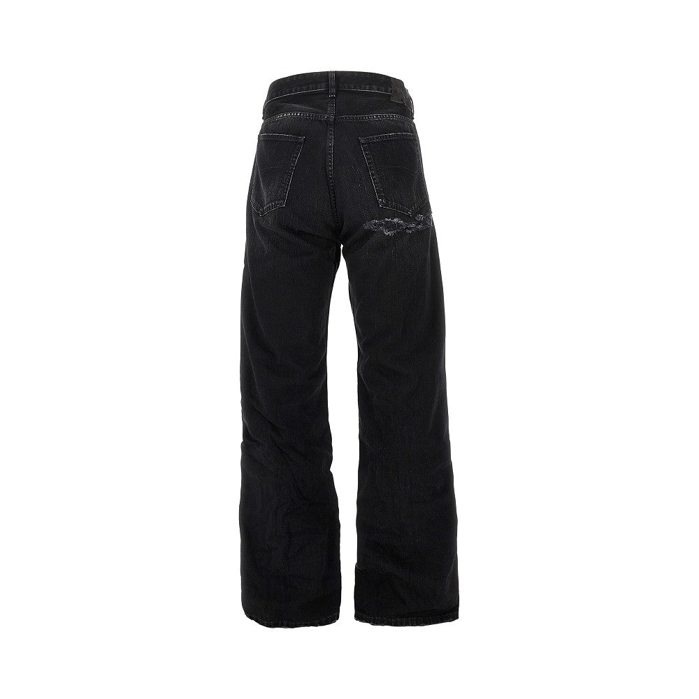 Distressed effect destructured jeans