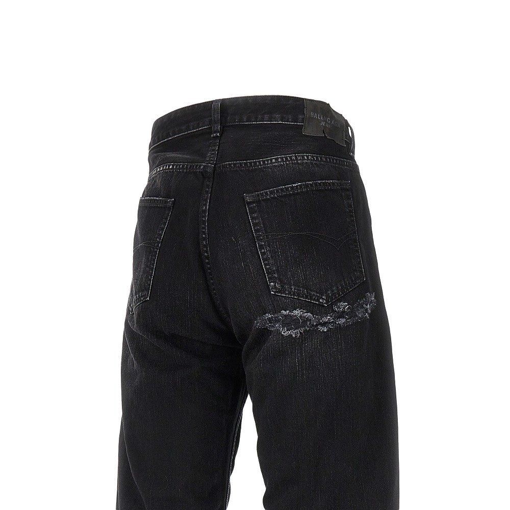 Distressed effect destructured jeans