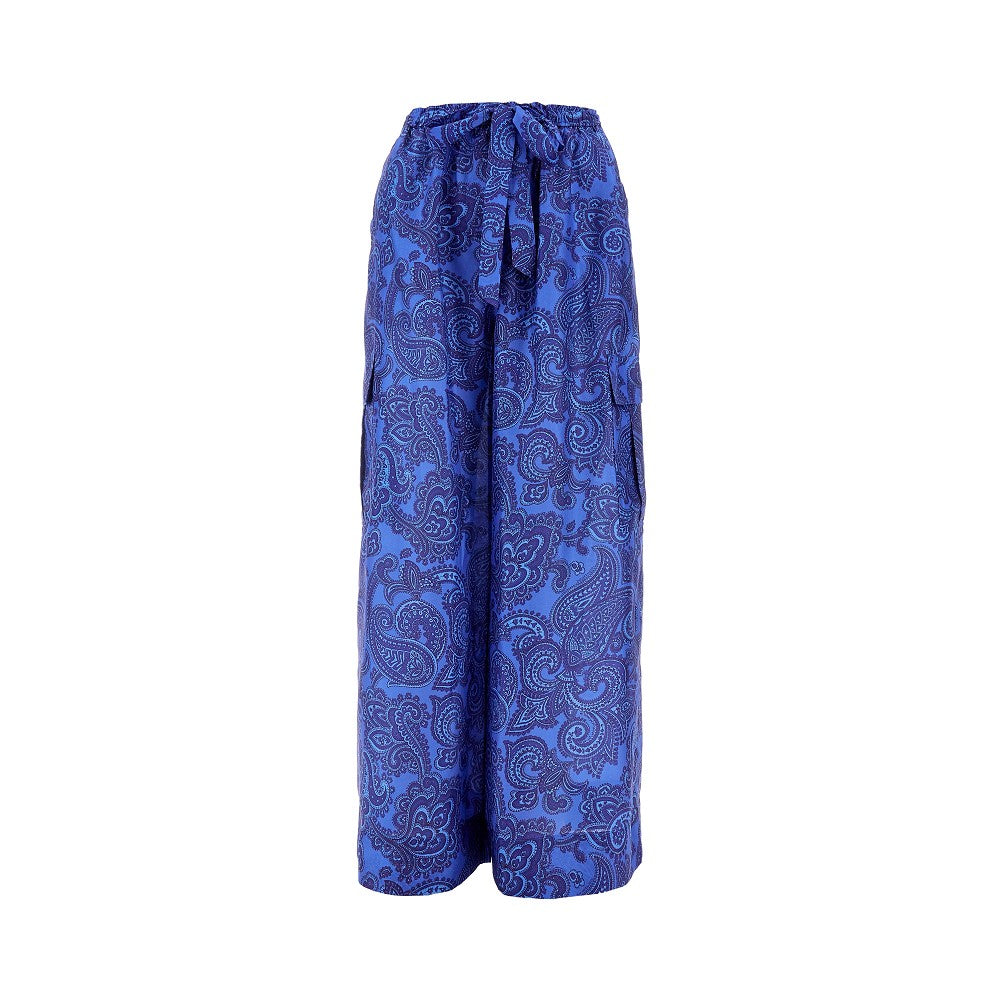 'Ottie' silk wide leg pants