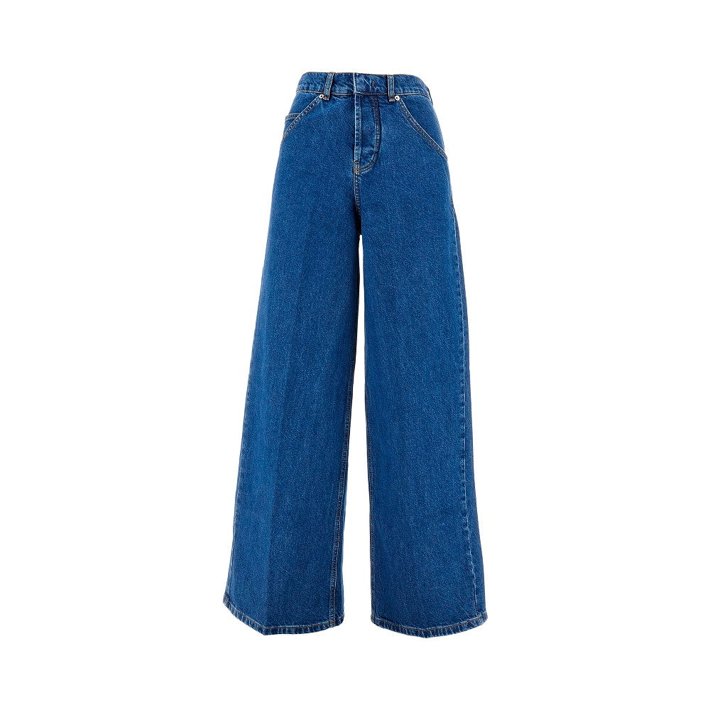 Jeans a gamba ampia in misto cotone