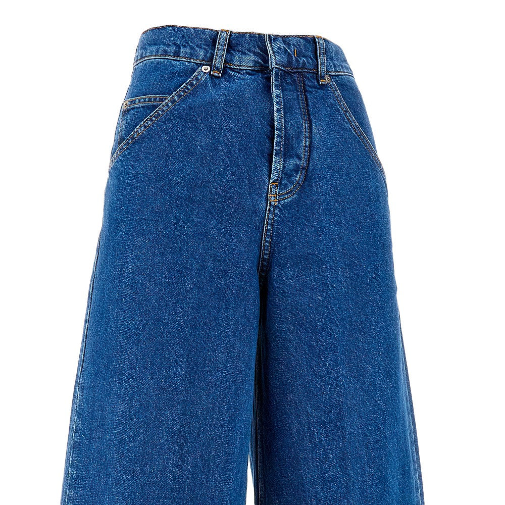 Jeans a gamba ampia in misto cotone
