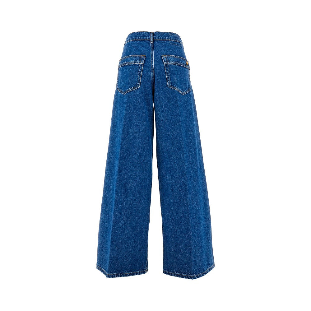 Jeans a gamba ampia in misto cotone