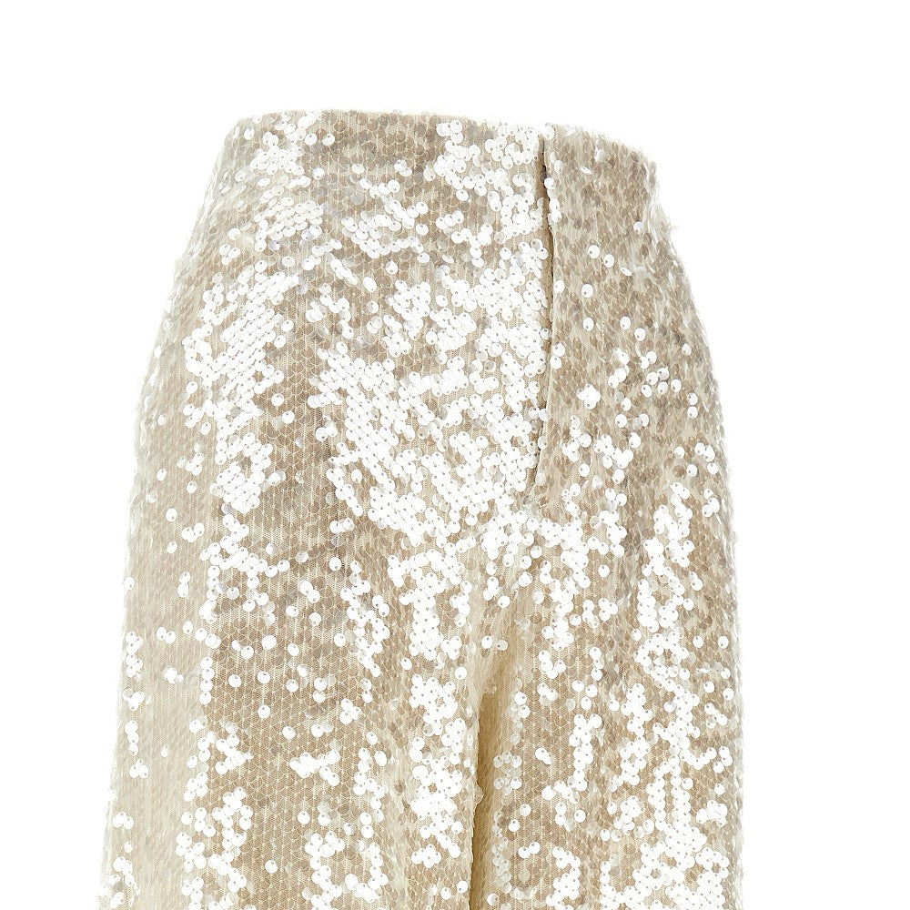 Pantalone a gamba ampia in paillettes