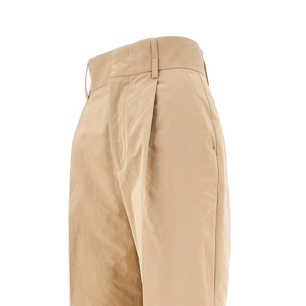 Pantalone palazzo in popeline con pince