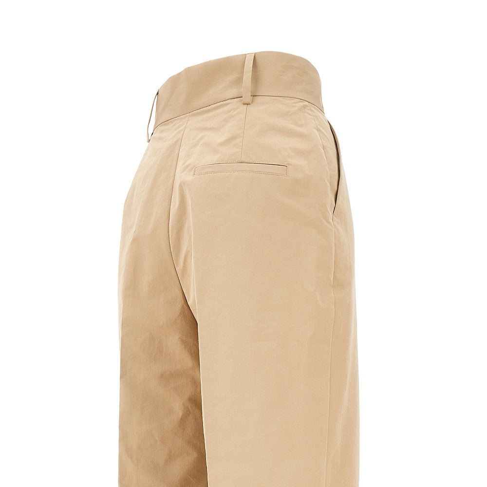 Pantalone palazzo in popeline con pince