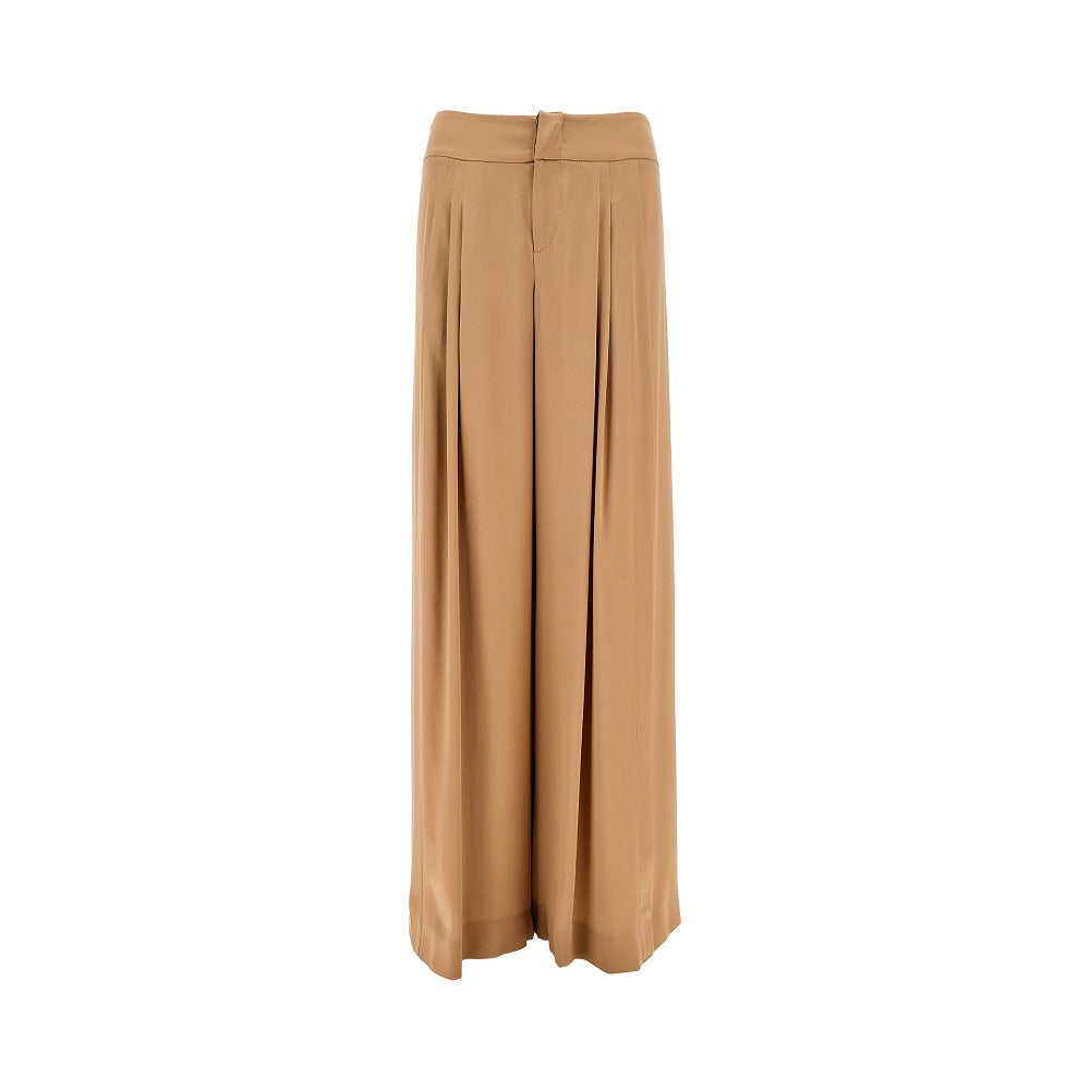 Pantalone ampio in raso con pince