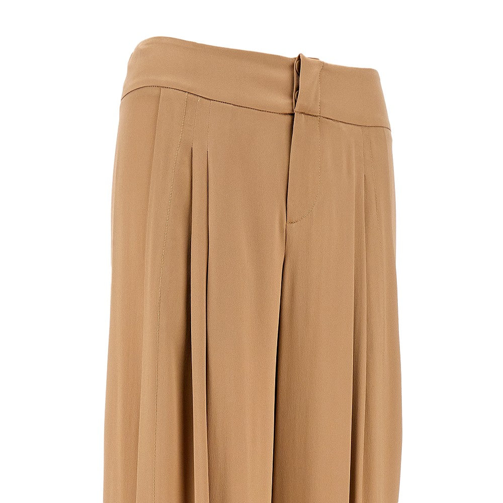 Pantalone ampio in raso con pince