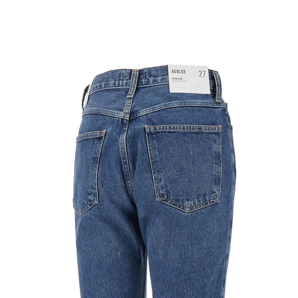 'Leena' Mid-Rise Baby Flare jeans
