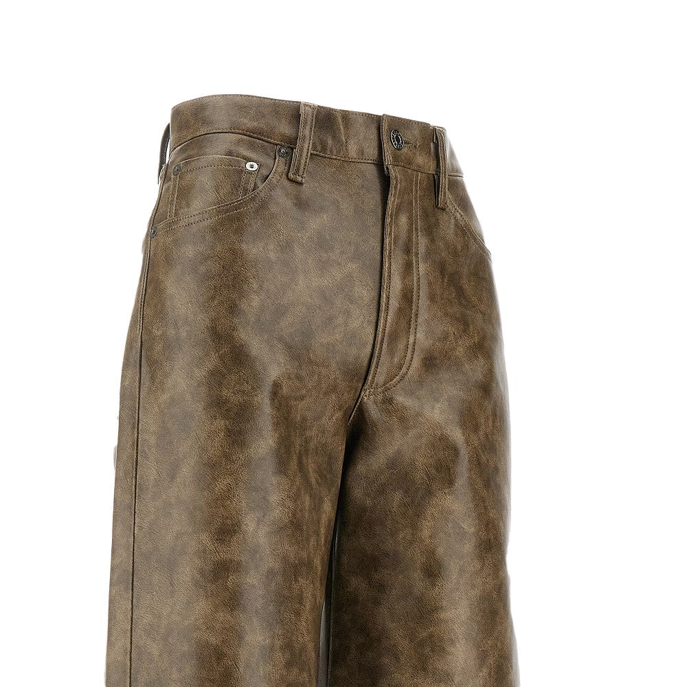 Recycled leather Low Curve pants