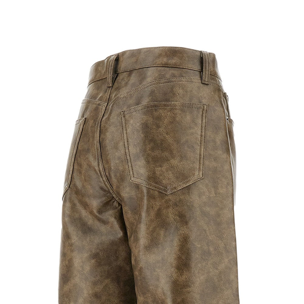 Recycled leather Low Curve pants