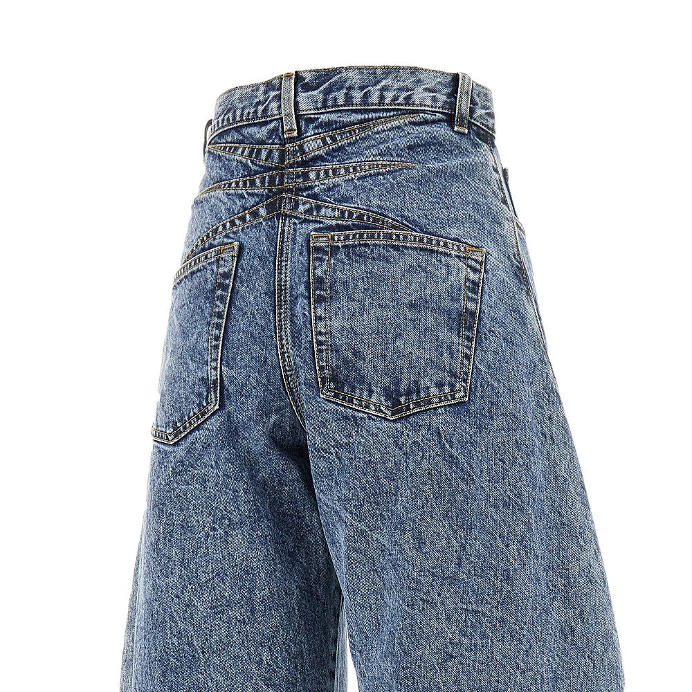 Jeans arrotondati in Snow Denim