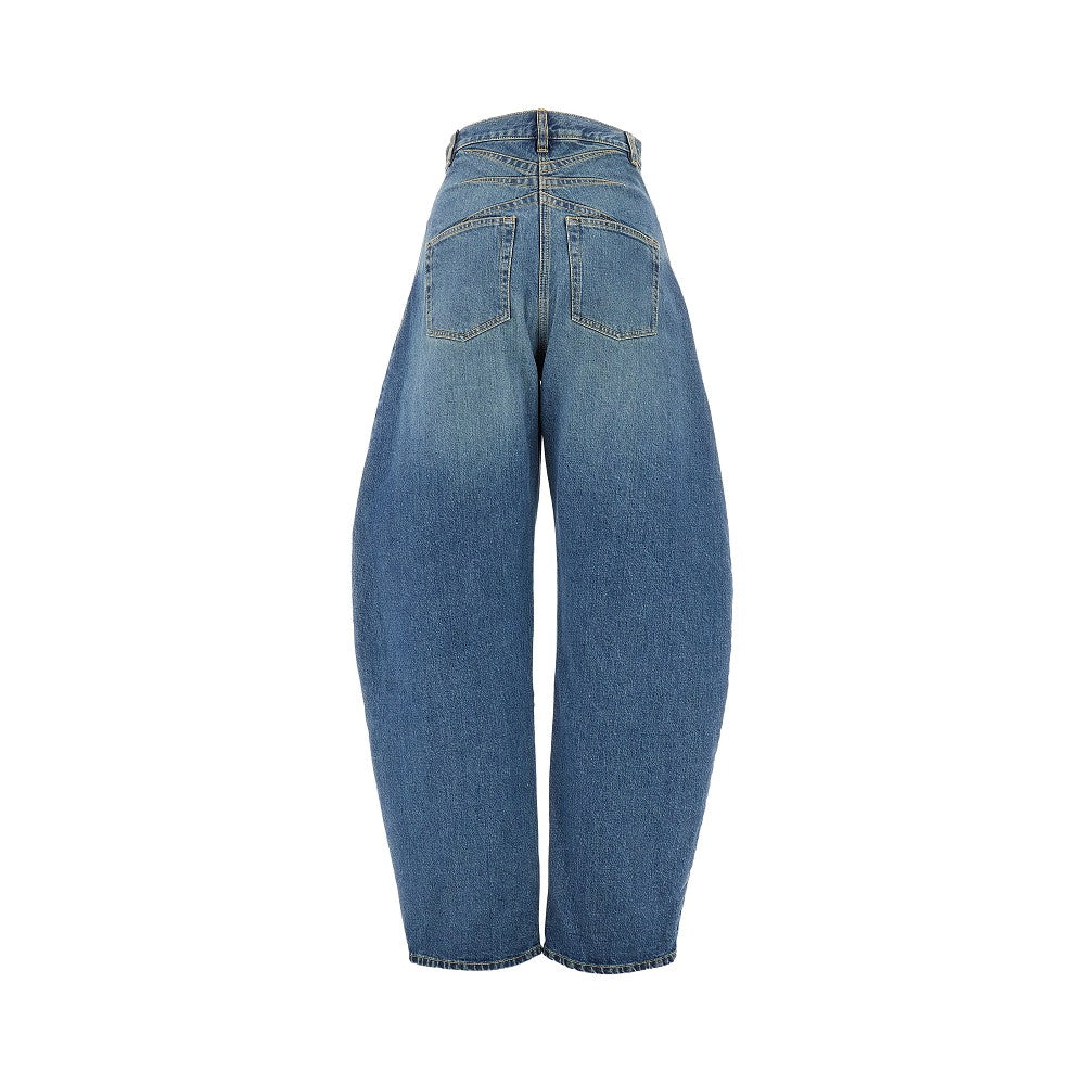 Stone Washed denim rounded jeans