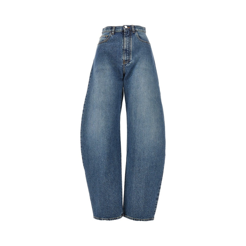 Stone Washed denim rounded jeans