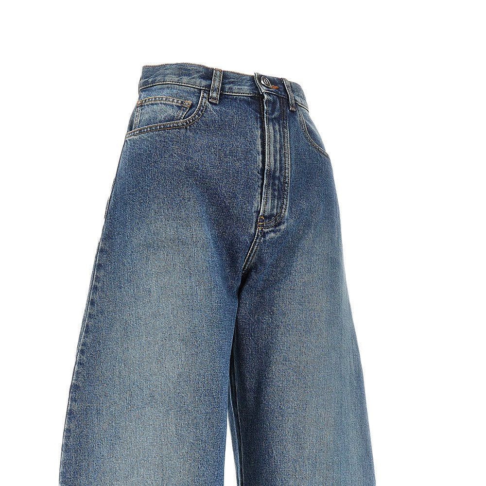 Stone Washed denim rounded jeans