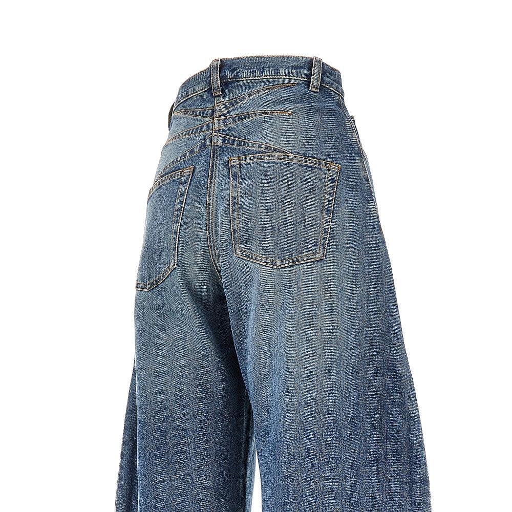 Stone Washed denim rounded jeans