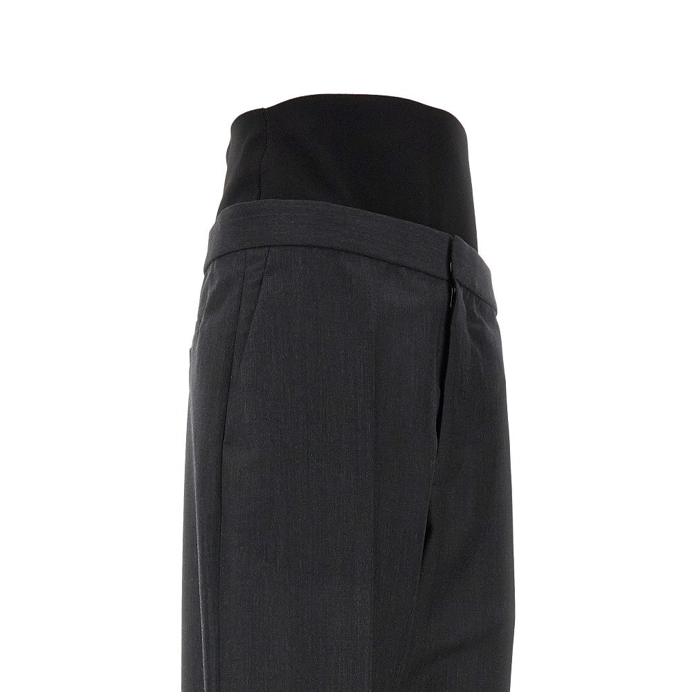 Light Wool pants with elastic waistband