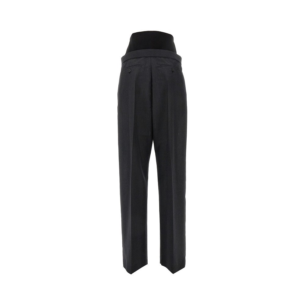 Light Wool pants with elastic waistband