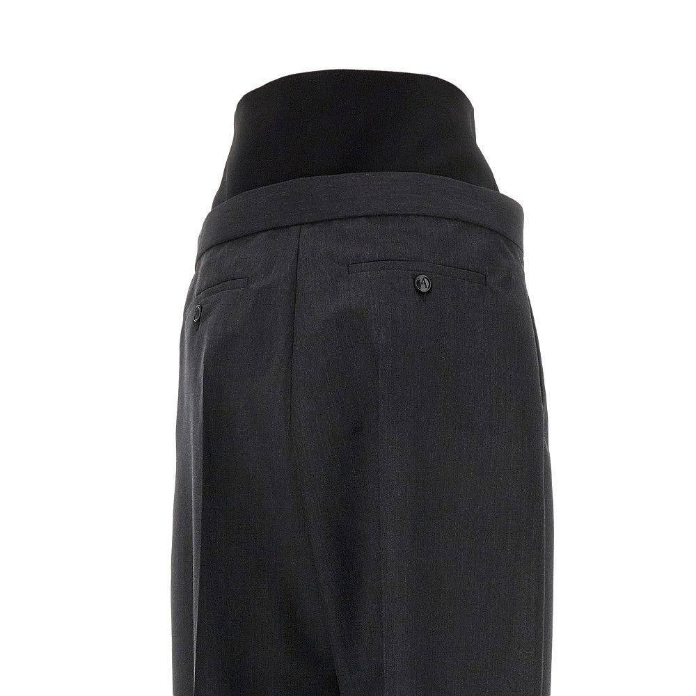 Light Wool pants with elastic waistband