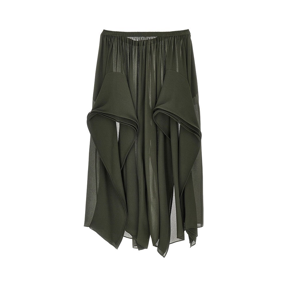 Pantalone in georgette con volant