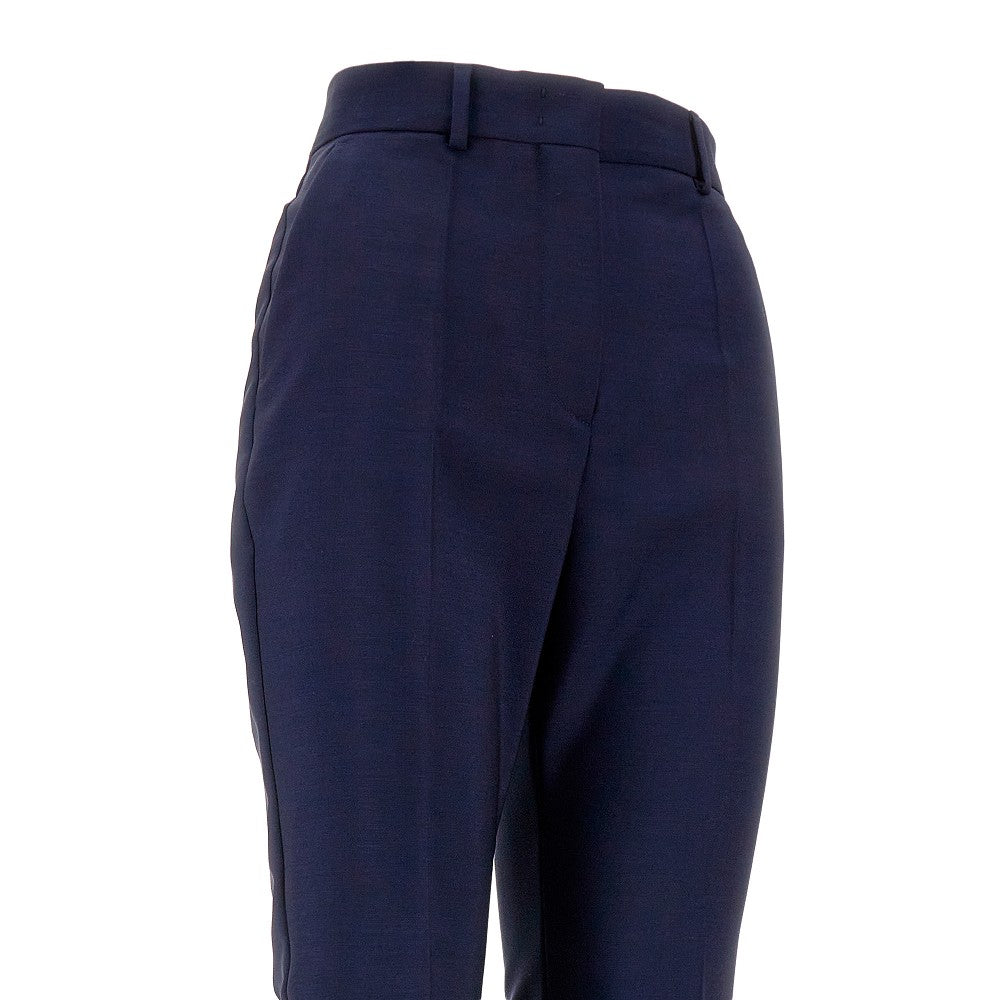 Pantalone svasato in lana e mohair